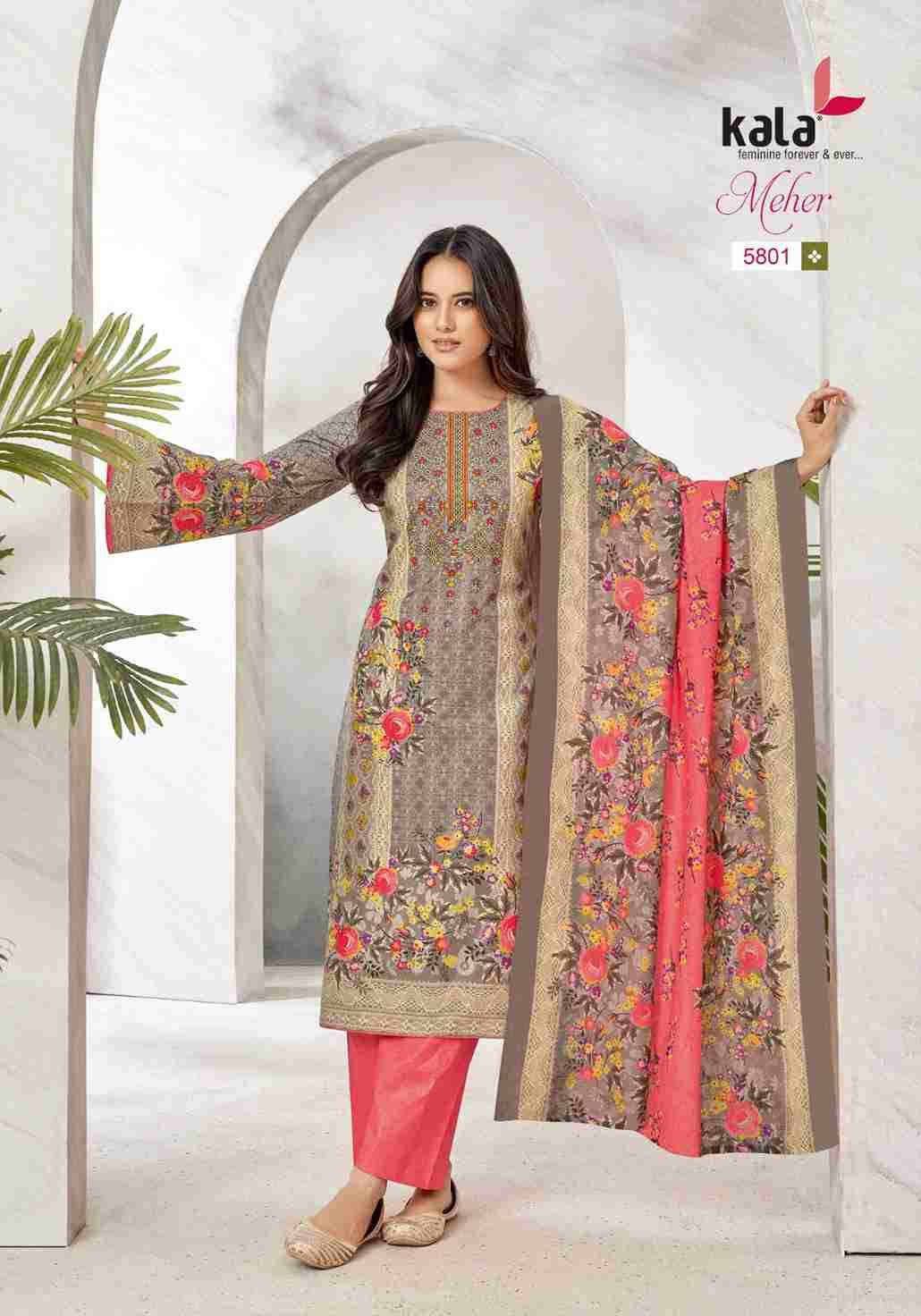 Meher Vol-10 By Kala 5801 To 5812 Series Beautiful Pakistani Suits Stylish Colorful Fancy Casual Wear & Ethnic Wear Premium Cotton Print Dresses At Wholesale Price