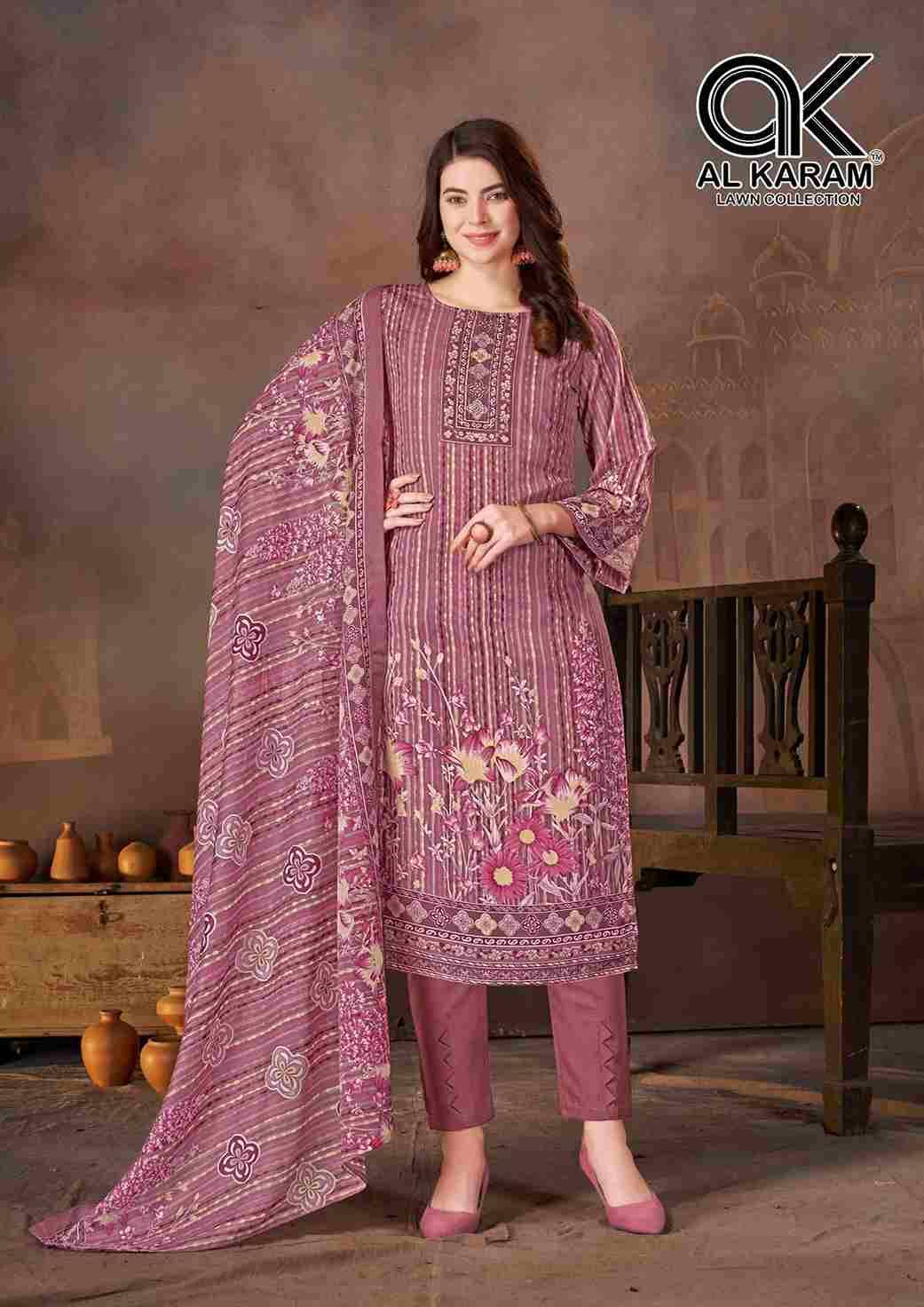 Mahe Ruh By Al Karam Lawn Collection 1001 To 1008 Series Beautiful Festive Suits Stylish Fancy Colorful Casual Wear & Ethnic Wear Pure Cotton Print Dresses At Wholesale Price