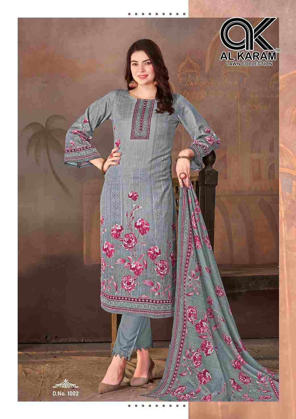 Mahe Ruh By Al Karam Lawn Collection 1001 To 1008 Series Beautiful Festive Suits Stylish Fancy Colorful Casual Wear & Ethnic Wear Pure Cotton Print Dresses At Wholesale Price