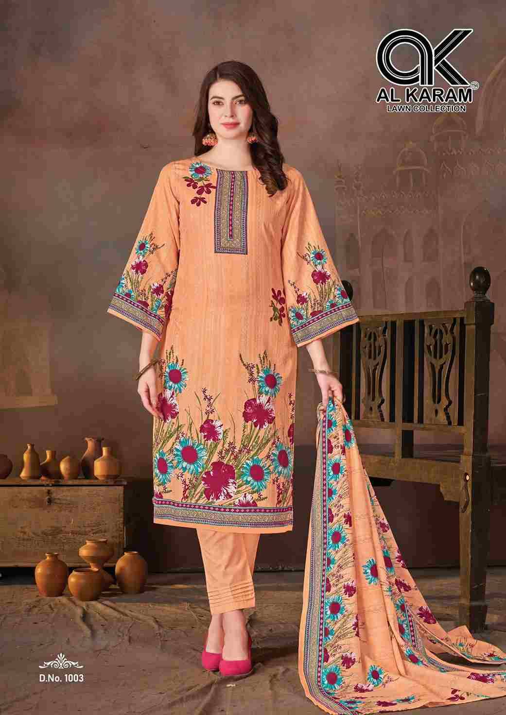 Mahe Ruh By Al Karam Lawn Collection 1001 To 1008 Series Beautiful Festive Suits Stylish Fancy Colorful Casual Wear & Ethnic Wear Pure Cotton Print Dresses At Wholesale Price