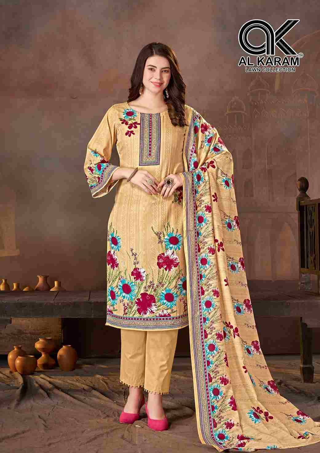 Mahe Ruh By Al Karam Lawn Collection 1001 To 1008 Series Beautiful Festive Suits Stylish Fancy Colorful Casual Wear & Ethnic Wear Pure Cotton Print Dresses At Wholesale Price
