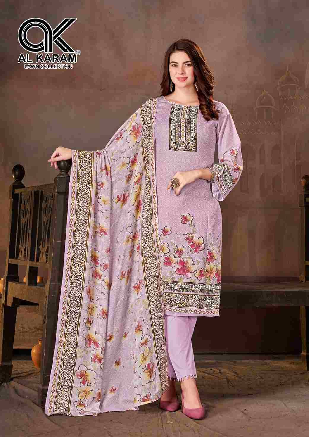Mahe Ruh By Al Karam Lawn Collection 1001 To 1008 Series Beautiful Festive Suits Stylish Fancy Colorful Casual Wear & Ethnic Wear Pure Cotton Print Dresses At Wholesale Price