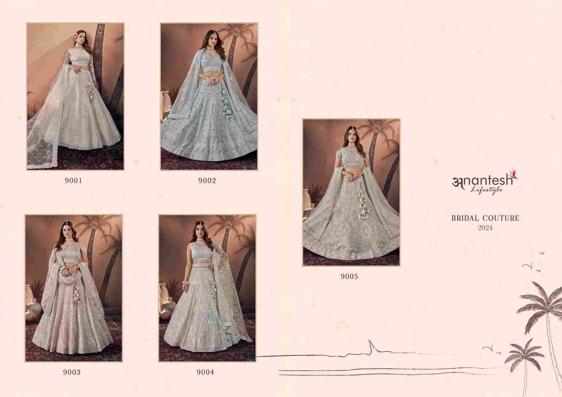 Bridal Couture-2024 By Anantesh Lifestyle 9001 To 9005 Series Beautiful Colorful Fancy Wedding Collection Occasional Wear & Party Wear Net Lehengas At Wholesale Price