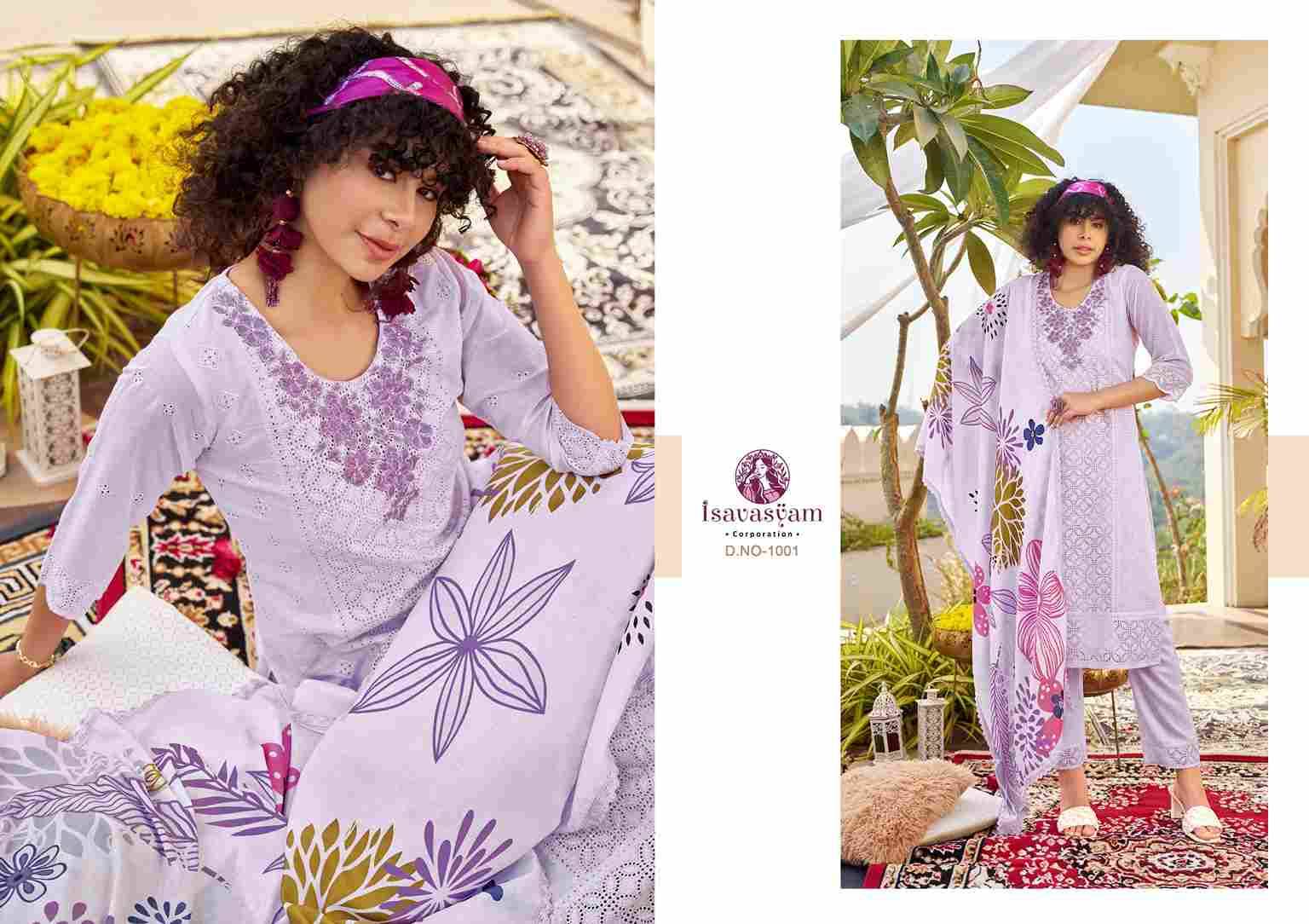 Cotton Chikan Applique By Isavasyam 1001 To 1006 Series Designer Stylish Fancy Colorful Beautiful Party Wear & Ethnic Wear Collection Pure Cambric Cotton Dresses At Wholesale Price