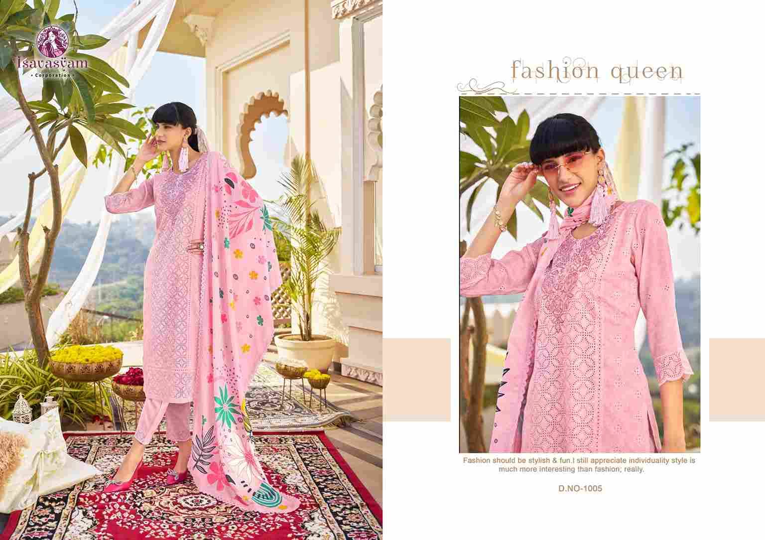 Cotton Chikan Applique By Isavasyam 1001 To 1006 Series Designer Stylish Fancy Colorful Beautiful Party Wear & Ethnic Wear Collection Pure Cambric Cotton Dresses At Wholesale Price