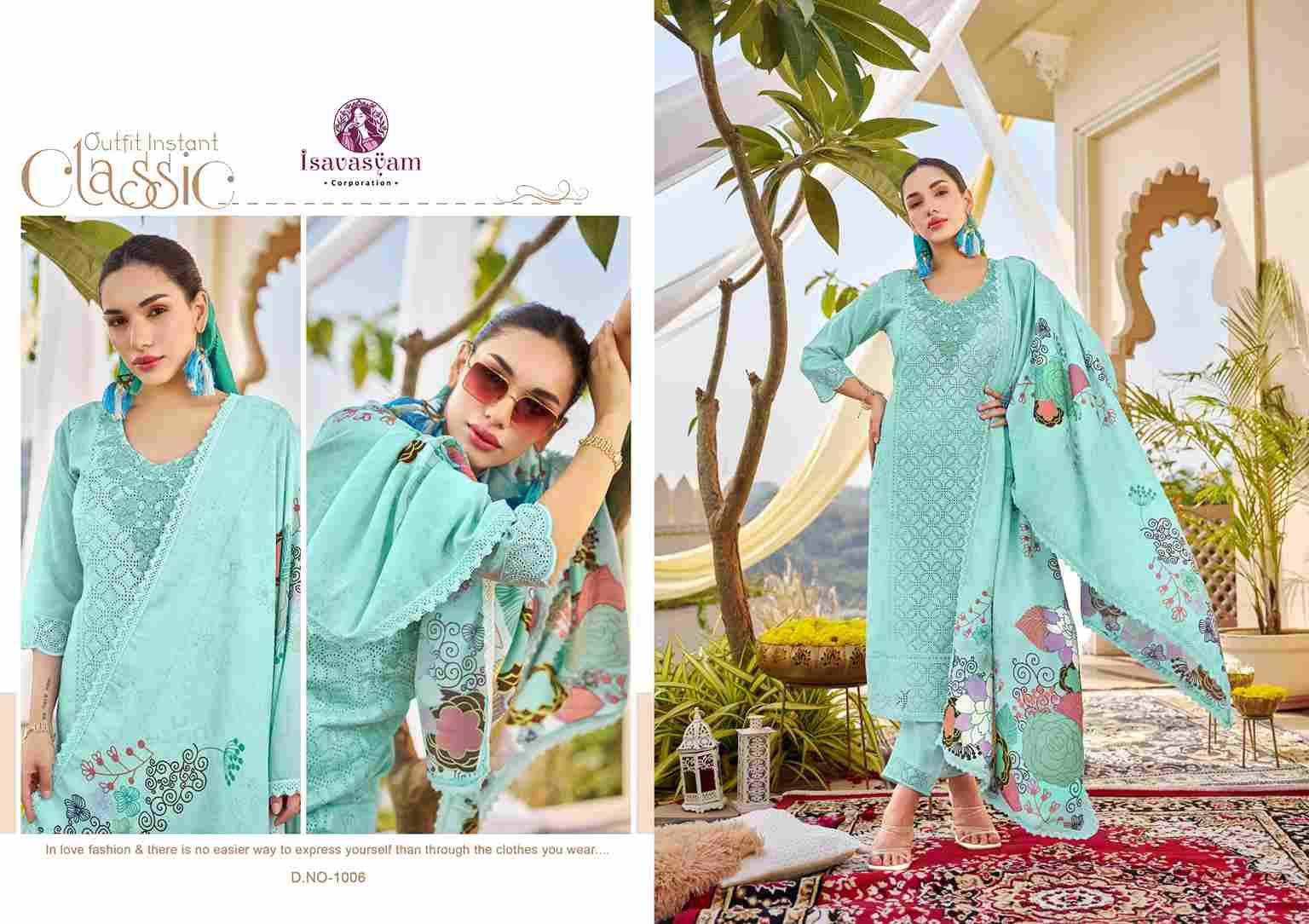 Cotton Chikan Applique By Isavasyam 1001 To 1006 Series Designer Stylish Fancy Colorful Beautiful Party Wear & Ethnic Wear Collection Pure Cambric Cotton Dresses At Wholesale Price