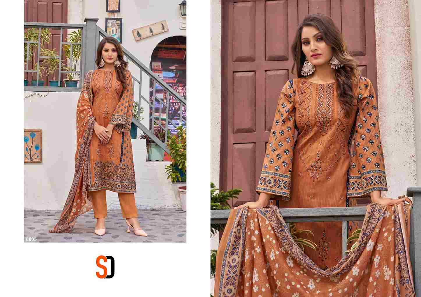 Bin Saeed Lawn Collection Vol-8 By Shraddha Designer 8001 To 8006 Series Designer Pakistani Suits Beautiful Fancy Stylish Colorful Party Wear & Occasional Wear Pure Cotton Print With Embroidery Dresses At Wholesale Price
