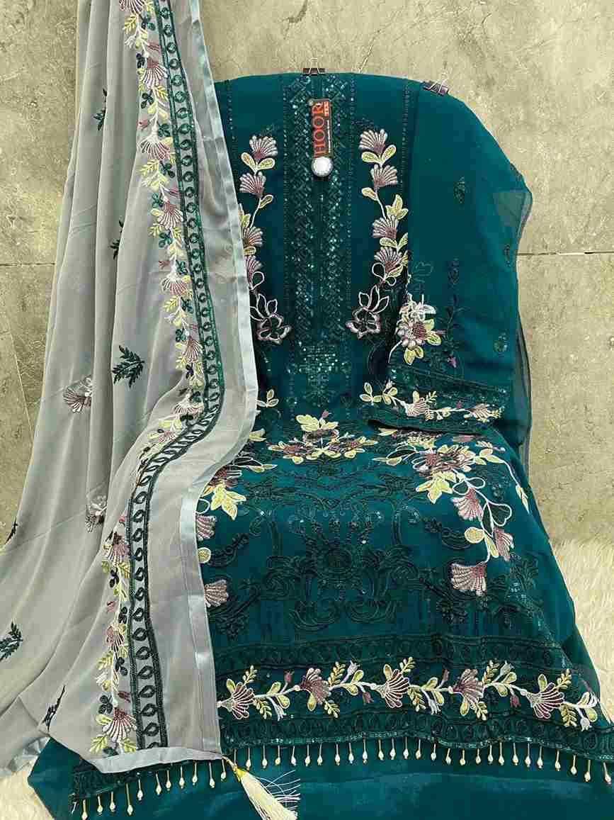 Hoor Tex Hit Design H-252 Colours By Hoor Tex H-252-A To H-252-F Series Beautiful Pakistani Suits Stylish Colorful Fancy Casual Wear & Ethnic Wear Faux Georgette Embroidered Dresses At Wholesale Price