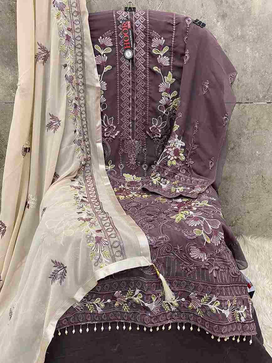 Hoor Tex Hit Design H-252 Colours By Hoor Tex H-252-A To H-252-F Series Beautiful Pakistani Suits Stylish Colorful Fancy Casual Wear & Ethnic Wear Faux Georgette Embroidered Dresses At Wholesale Price