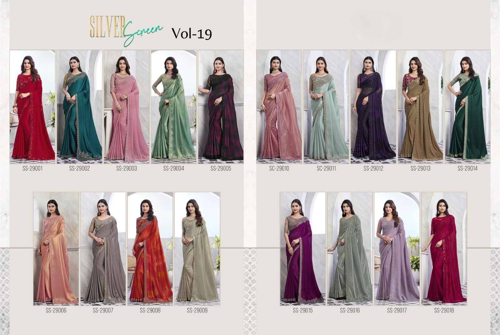 Silver Screen Vol-19 By Tfh 29001 To 29018 Series Indian Traditional Wear Collection Beautiful Stylish Fancy Colorful Party Wear & Occasional Wear Silk/Linen Sarees At Wholesale Price