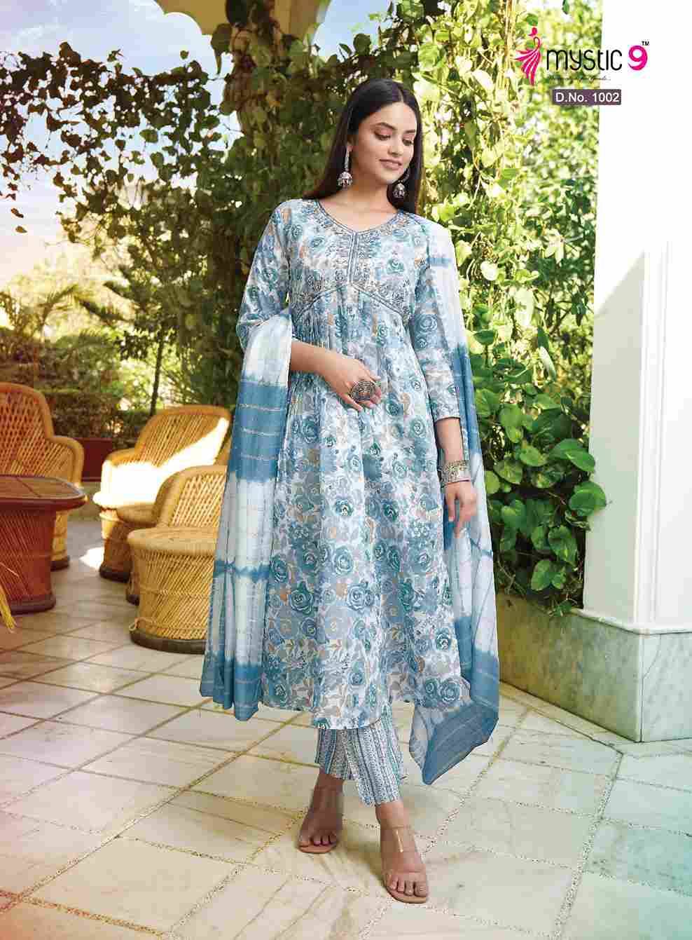 Monalisa By Mystic 9 1001 To 1008 Series Beautiful Festive Suits Colorful Stylish Fancy Casual Wear & Ethnic Wear Roman Silk Dresses At Wholesale Price