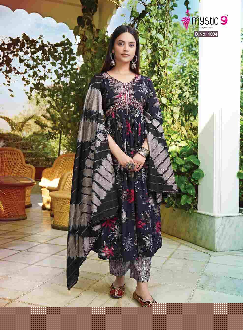 Monalisa By Mystic 9 1001 To 1008 Series Beautiful Festive Suits Colorful Stylish Fancy Casual Wear & Ethnic Wear Roman Silk Dresses At Wholesale Price