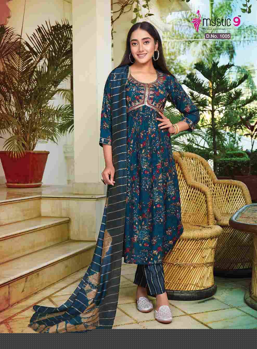 Monalisa By Mystic 9 1001 To 1008 Series Beautiful Festive Suits Colorful Stylish Fancy Casual Wear & Ethnic Wear Roman Silk Dresses At Wholesale Price