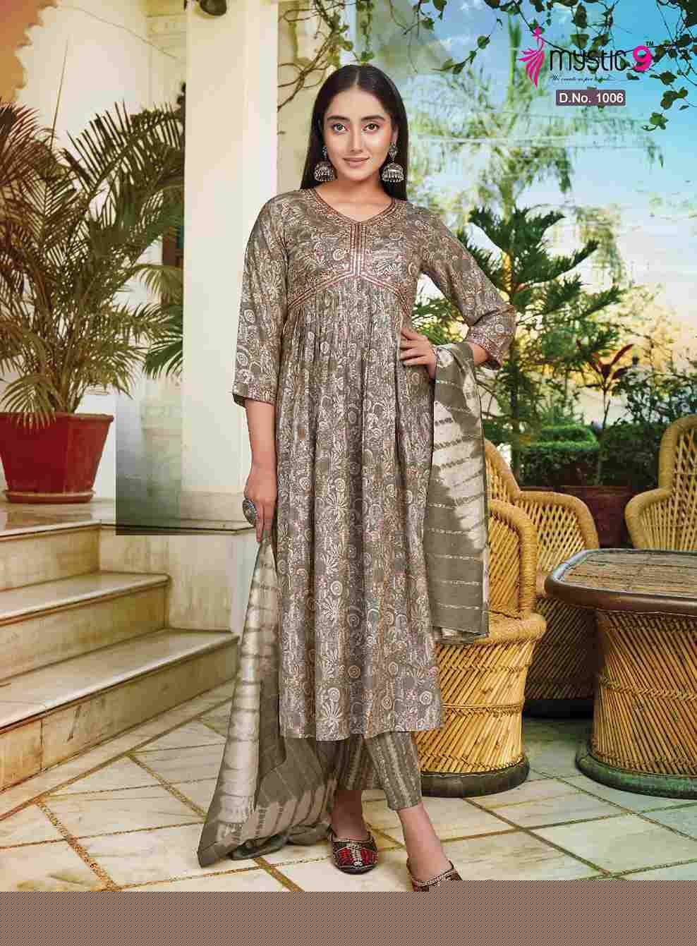 Monalisa By Mystic 9 1001 To 1008 Series Beautiful Festive Suits Colorful Stylish Fancy Casual Wear & Ethnic Wear Roman Silk Dresses At Wholesale Price