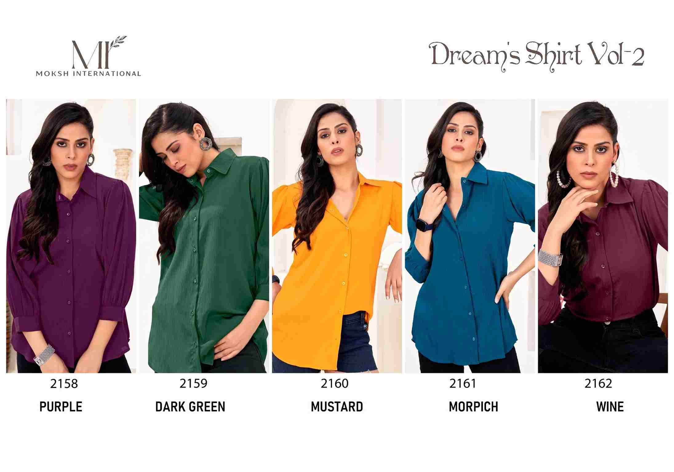 Dreams Shirt Vol-2 By Moksh International 2158 To 2162 Series Designer Stylish Fancy Colorful Beautiful Party Wear & Ethnic Wear Collection Cotton Print Tops At Wholesale Price
