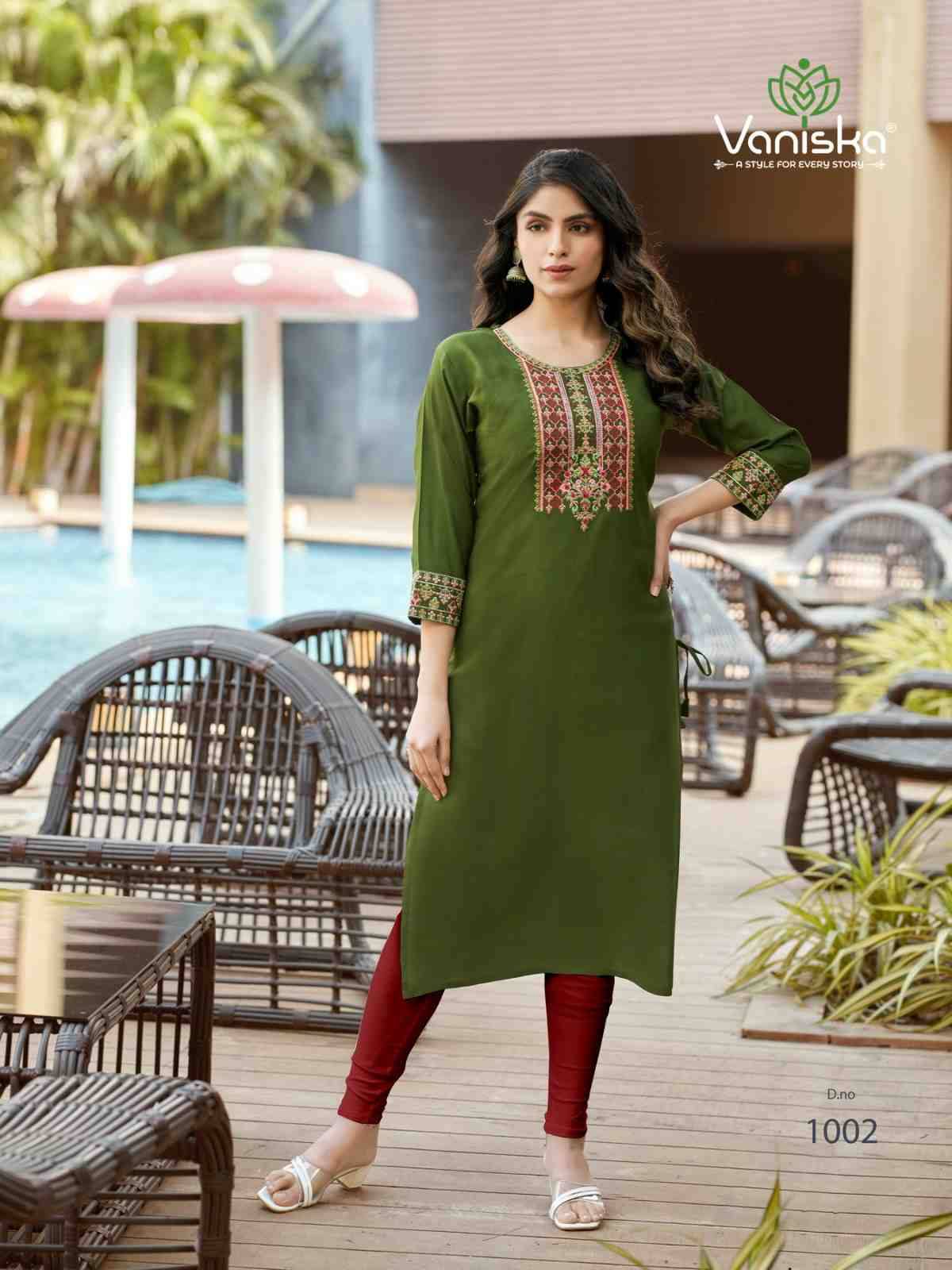 Blue Berry Vol-1 By Vaniska 1001 To 1006 Series Designer Stylish Fancy Colorful Beautiful Party Wear & Ethnic Wear Collection Rayon Embroidered Kurtis At Wholesale Price