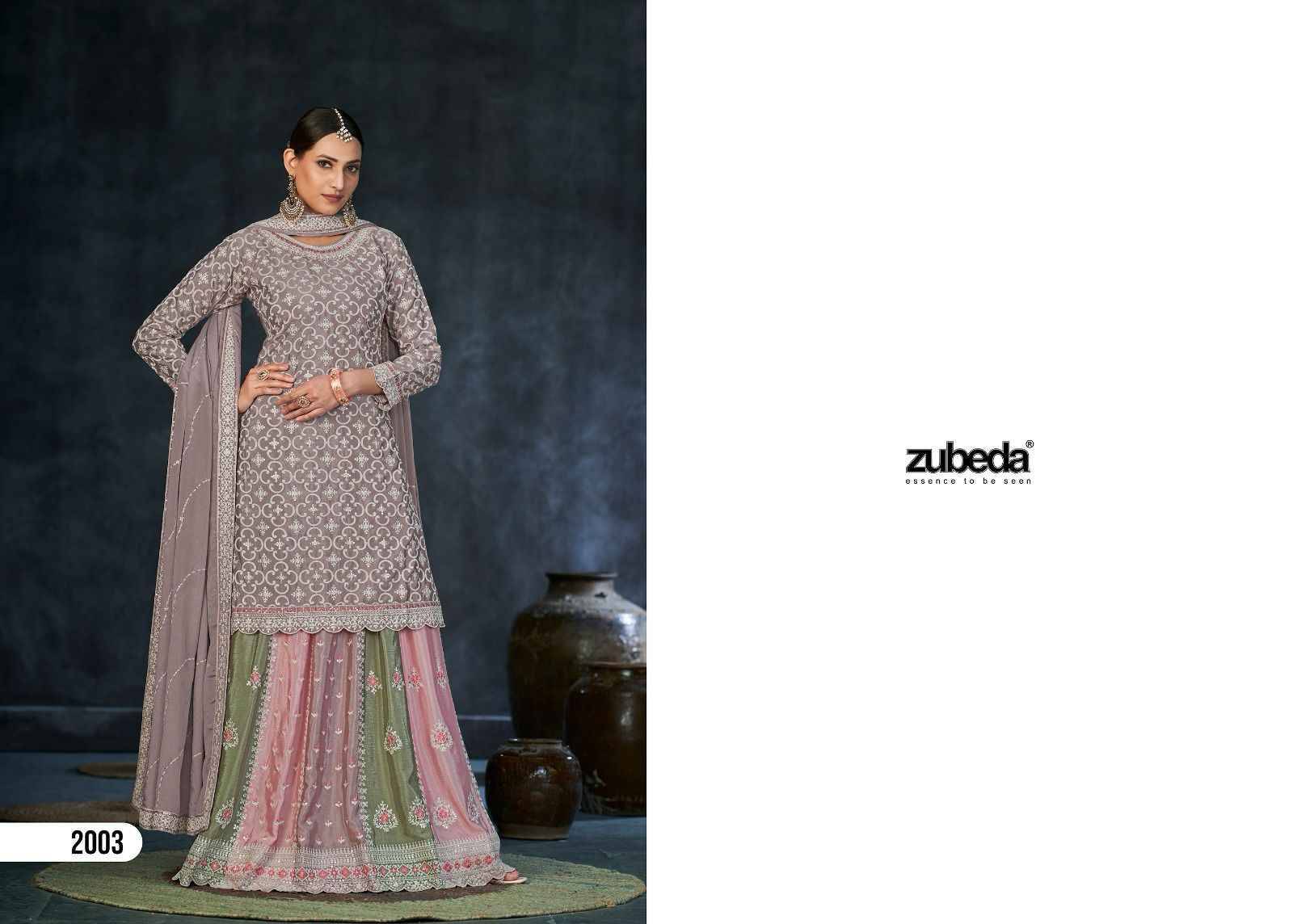 Inaya By Zubeda 2001 To 2003 Series Beautiful Festive Suits Colorful Stylish Fancy Casual Wear & Ethnic Wear Chinnon Silk Embroidered Dresses At Wholesale Price