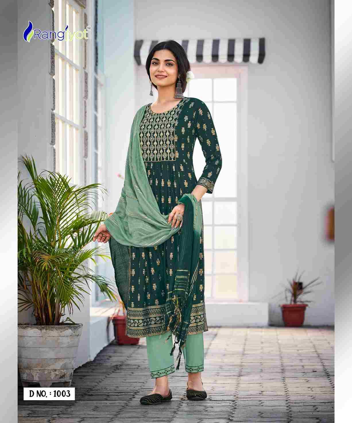 Rang Manch Vol-2 By Rangjyot Fashion 1001 To 1008 Series Designer Festive Suits Beautiful Fancy Colorful Stylish Party Wear & Occasional Wear Heavy Rayon Print Dresses At Wholesale Price