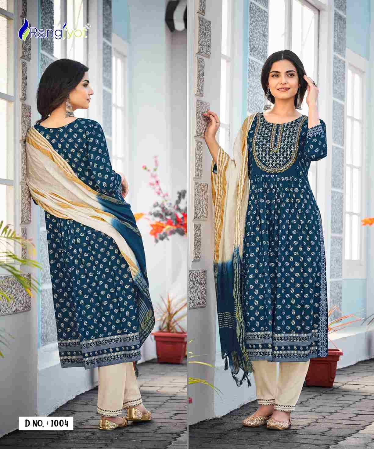 Rang Manch Vol-2 By Rangjyot Fashion 1001 To 1008 Series Designer Festive Suits Beautiful Fancy Colorful Stylish Party Wear & Occasional Wear Heavy Rayon Print Dresses At Wholesale Price