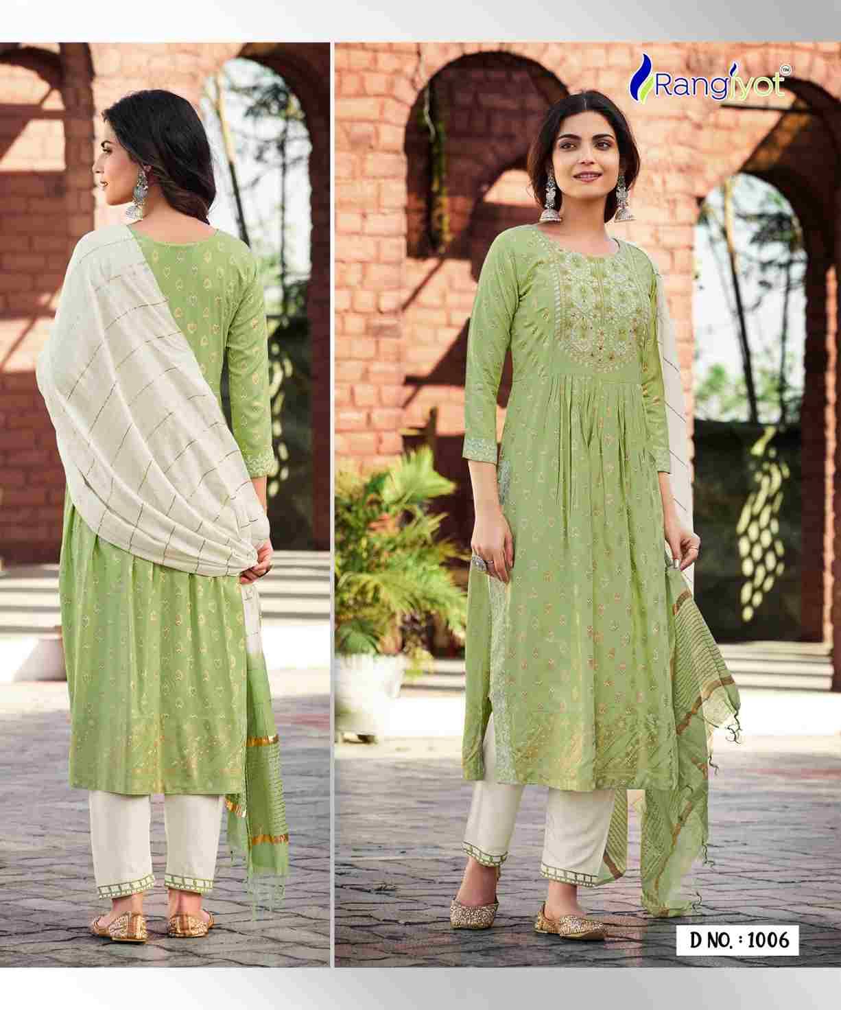 Rang Manch Vol-2 By Rangjyot Fashion 1001 To 1008 Series Designer Festive Suits Beautiful Fancy Colorful Stylish Party Wear & Occasional Wear Heavy Rayon Print Dresses At Wholesale Price