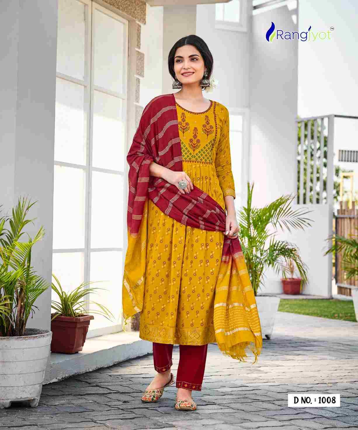 Rang Manch Vol-2 By Rangjyot Fashion 1001 To 1008 Series Designer Festive Suits Beautiful Fancy Colorful Stylish Party Wear & Occasional Wear Heavy Rayon Print Dresses At Wholesale Price