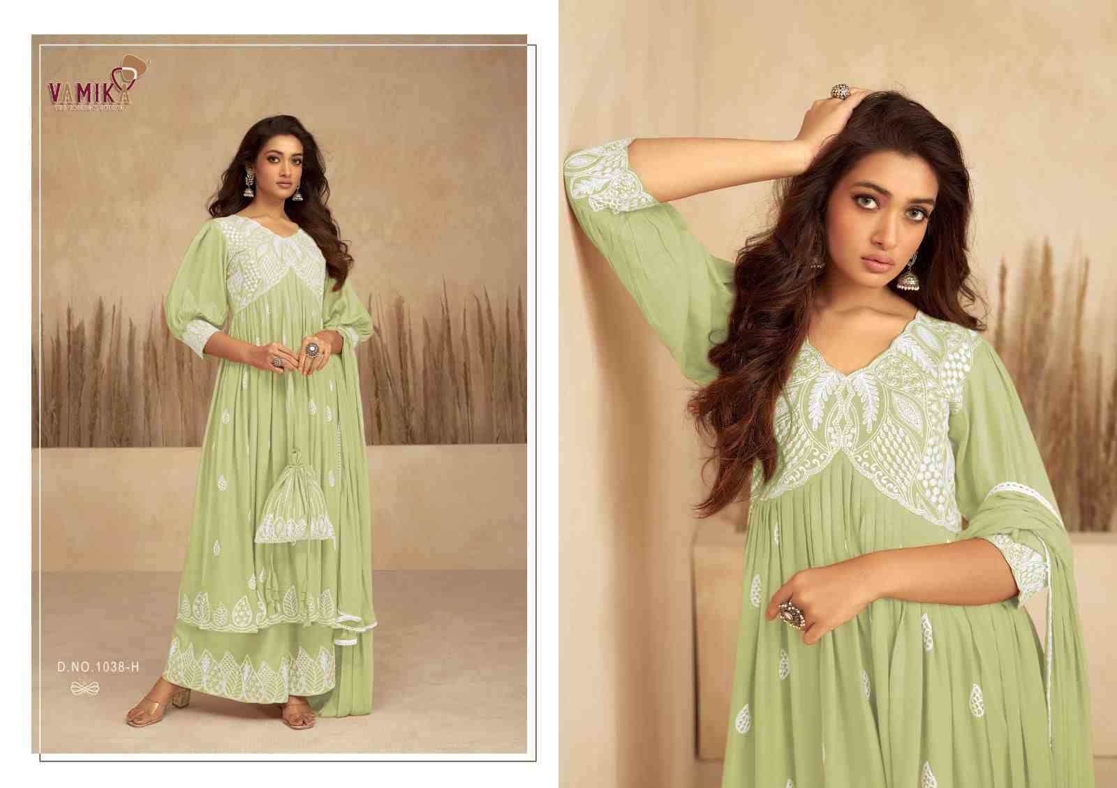 Lakhnavi Vol-7 Silver By Vamika 1038-F To 1038-J Series Beautiful Stylish Sharara Suits Fancy Colorful Casual Wear & Ethnic Wear & Ready To Wear Pure Rayon Printed Dresses At Wholesale Price