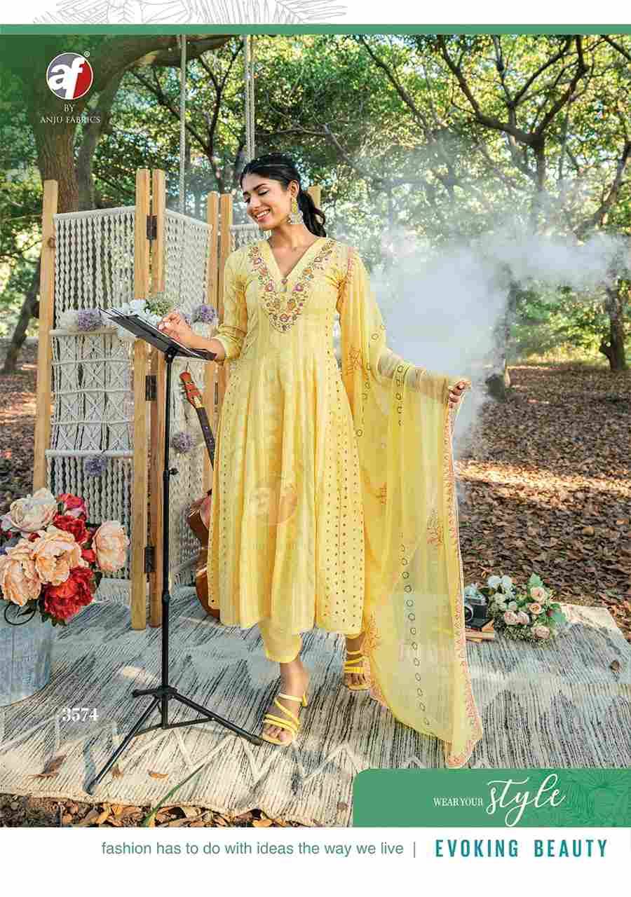 Rhythm By Anju Fabrics 3571 To 3575 Series Beautiful Festive Suits Stylish Fancy Colorful Casual Wear & Ethnic Wear Cotton Dresses At Wholesale Price