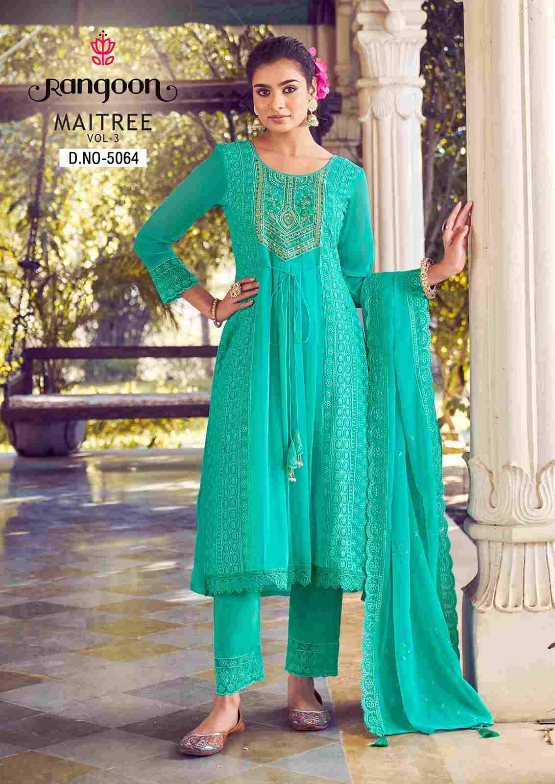 Maitree Vol-3 By Rangoon 5061 To 5066 Series Beautiful Festive Suits Stylish Colorful Fancy Casual Wear & Ethnic Wear Silk Georgette Embroidered Dresses At Wholesale Price