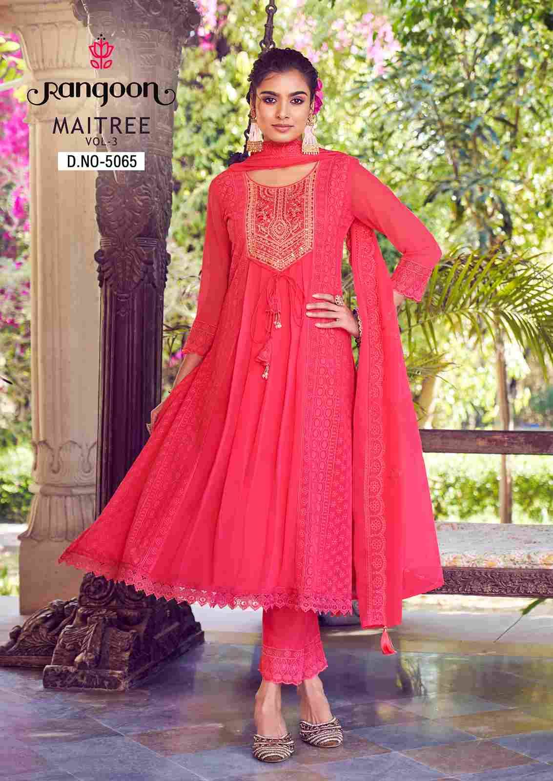 Maitree Vol-3 By Rangoon 5061 To 5066 Series Beautiful Festive Suits Stylish Colorful Fancy Casual Wear & Ethnic Wear Silk Georgette Embroidered Dresses At Wholesale Price