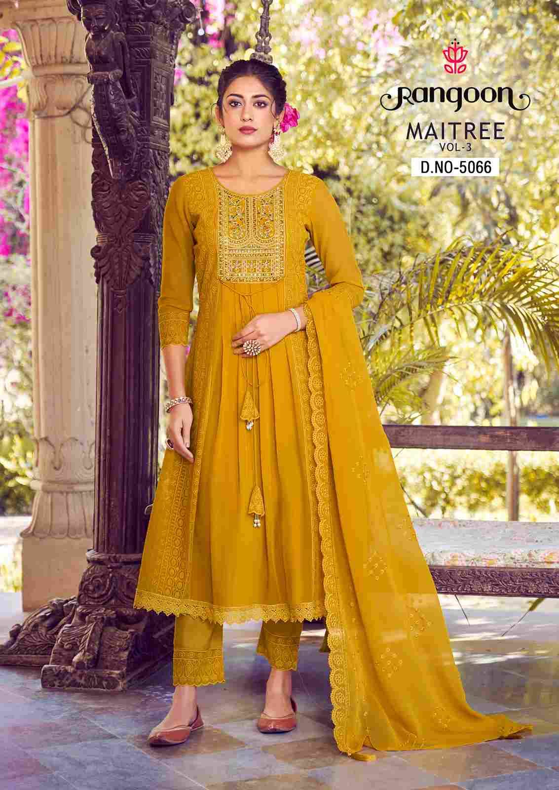 Maitree Vol-3 By Rangoon 5061 To 5066 Series Beautiful Festive Suits Stylish Colorful Fancy Casual Wear & Ethnic Wear Silk Georgette Embroidered Dresses At Wholesale Price