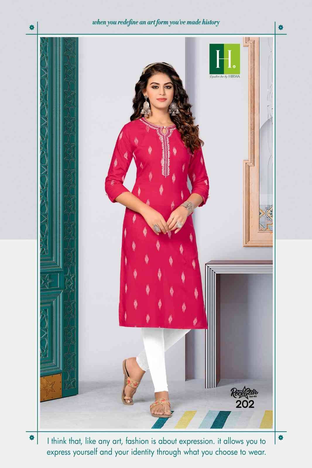 Rock Star Vol-2 By Hirwa 201 To 206 Series Designer Stylish Fancy Colorful Beautiful Party Wear & Ethnic Wear Collection Rayon Kurtis At Wholesale Price