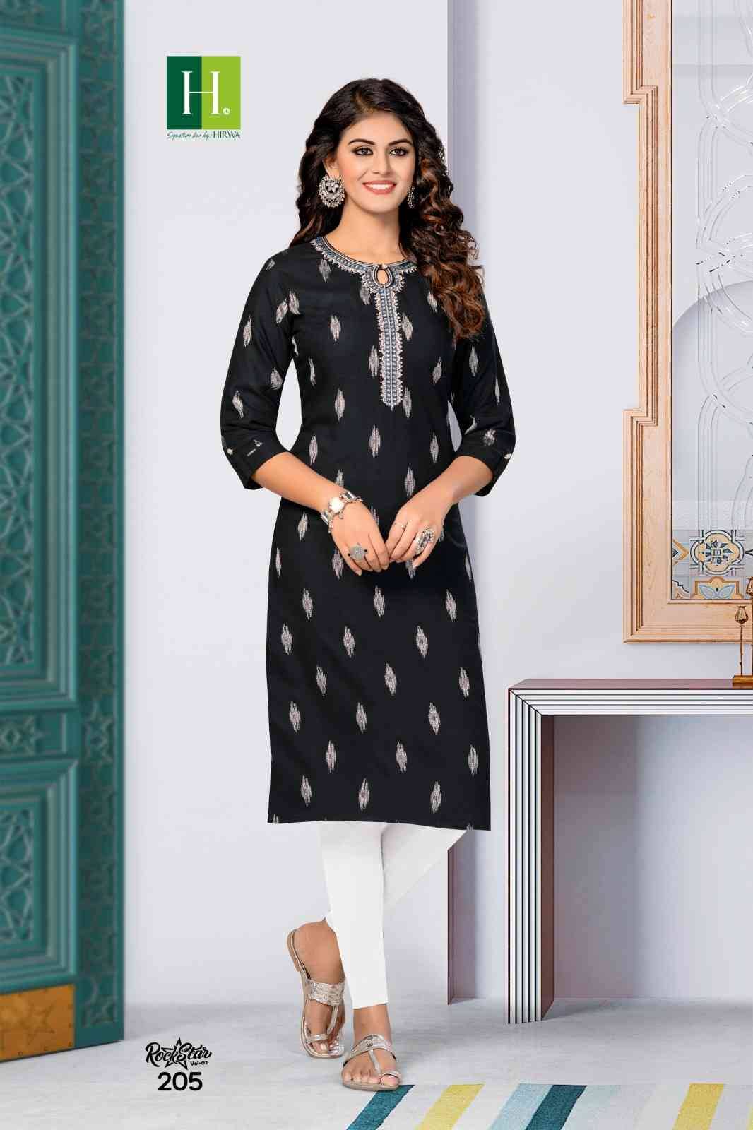 Rock Star Vol-2 By Hirwa 201 To 206 Series Designer Stylish Fancy Colorful Beautiful Party Wear & Ethnic Wear Collection Rayon Kurtis At Wholesale Price