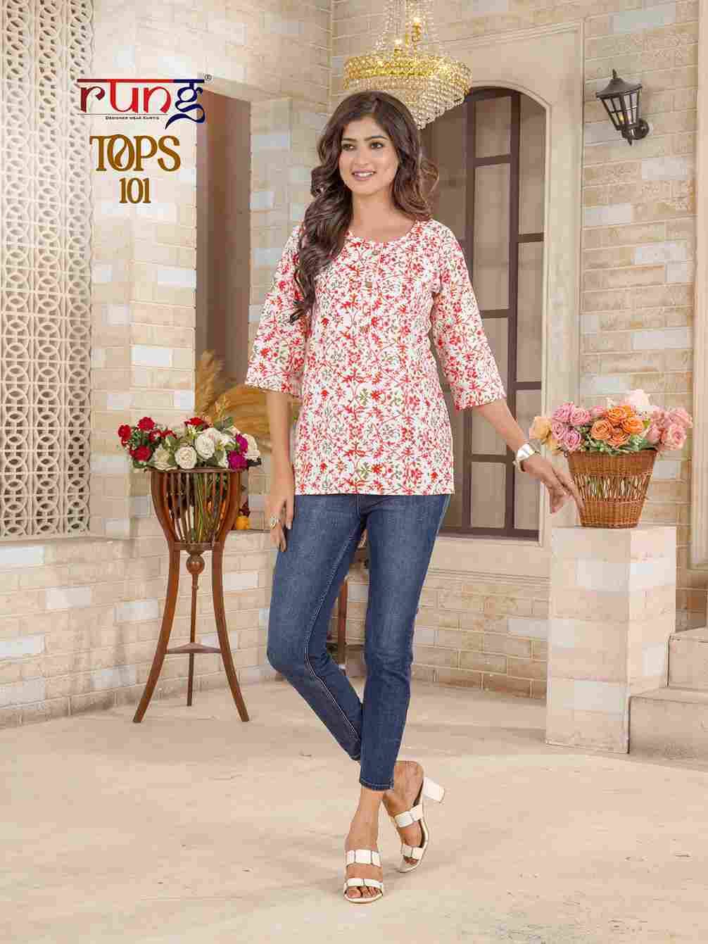 Tops By Rung 101 To 108 Series Designer Stylish Fancy Colorful Beautiful Party Wear & Ethnic Wear Collection Pure Cotton Tops At Wholesale Price
