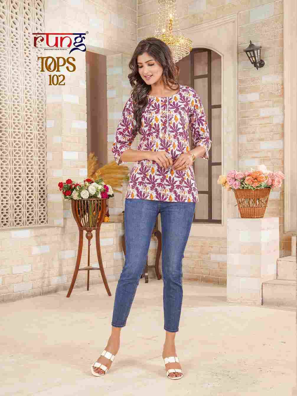Tops By Rung 101 To 108 Series Designer Stylish Fancy Colorful Beautiful Party Wear & Ethnic Wear Collection Pure Cotton Tops At Wholesale Price