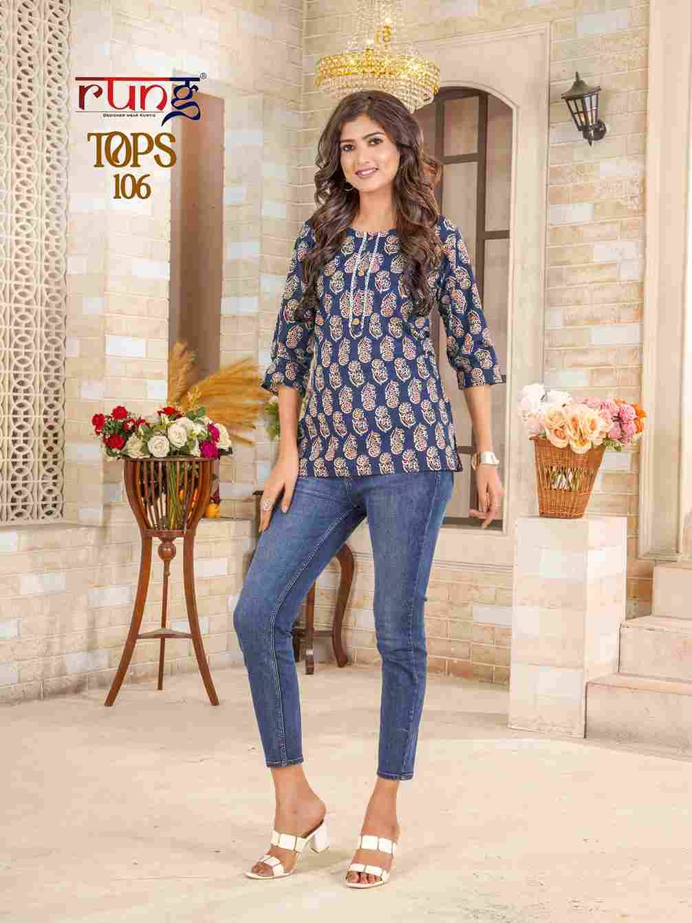 Tops By Rung 101 To 108 Series Designer Stylish Fancy Colorful Beautiful Party Wear & Ethnic Wear Collection Pure Cotton Tops At Wholesale Price