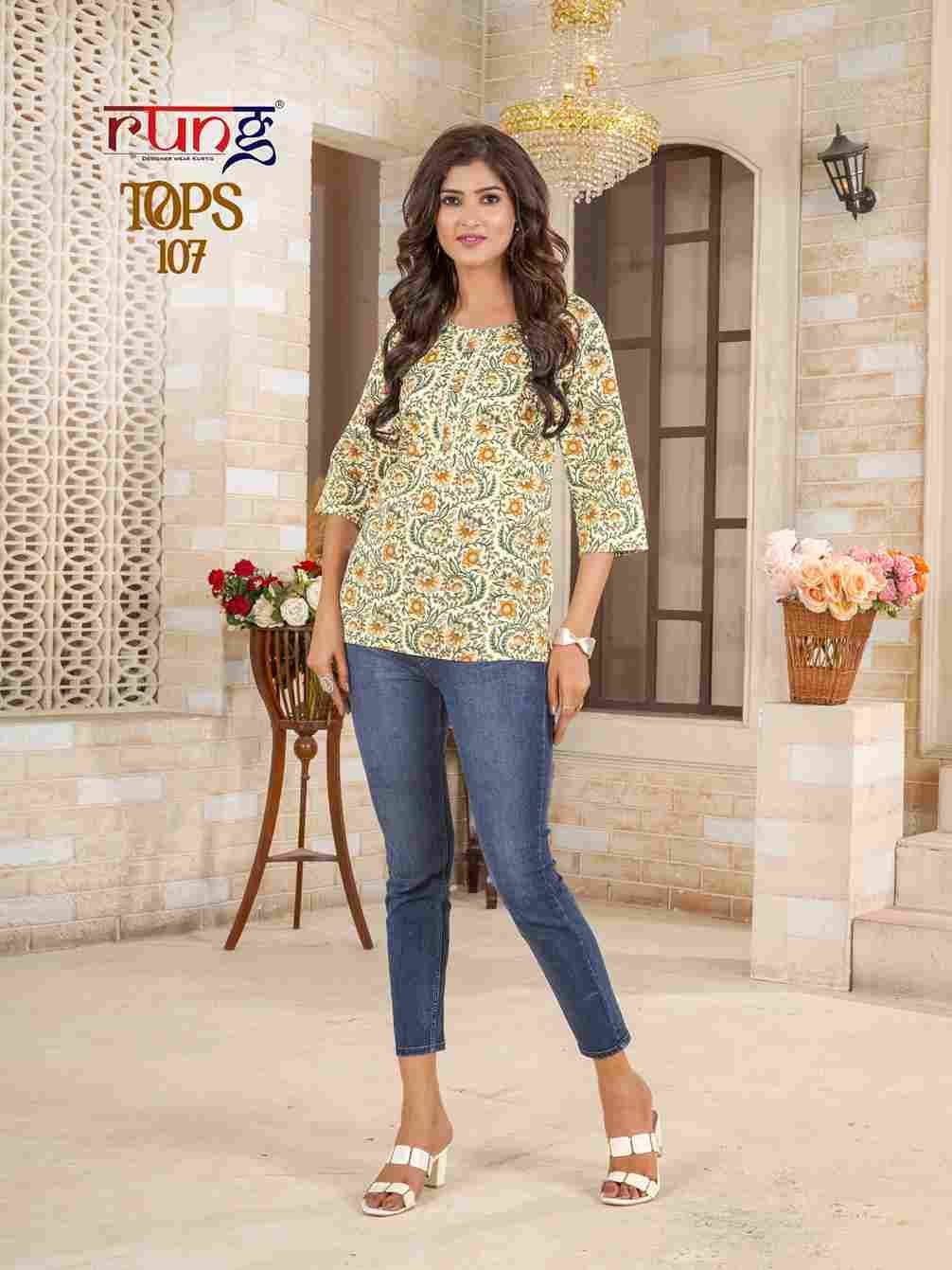 Tops By Rung 101 To 108 Series Designer Stylish Fancy Colorful Beautiful Party Wear & Ethnic Wear Collection Pure Cotton Tops At Wholesale Price