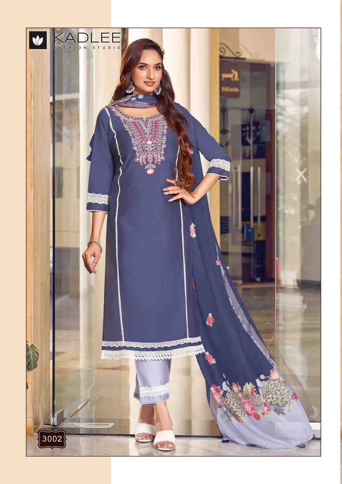 Imperial By Kadlee 3001 To 3004 Series Beautiful Festive Suits Colorful Stylish Fancy Casual Wear & Ethnic Wear Viscose Chanderi Dresses At Wholesale Price