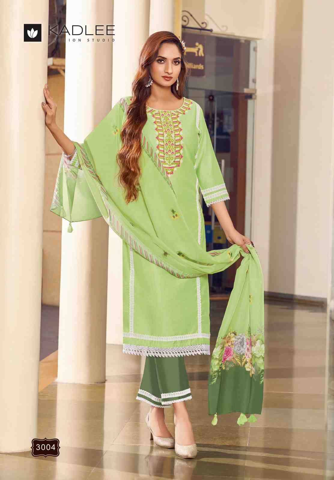 Imperial By Kadlee 3001 To 3004 Series Beautiful Festive Suits Colorful Stylish Fancy Casual Wear & Ethnic Wear Viscose Chanderi Dresses At Wholesale Price