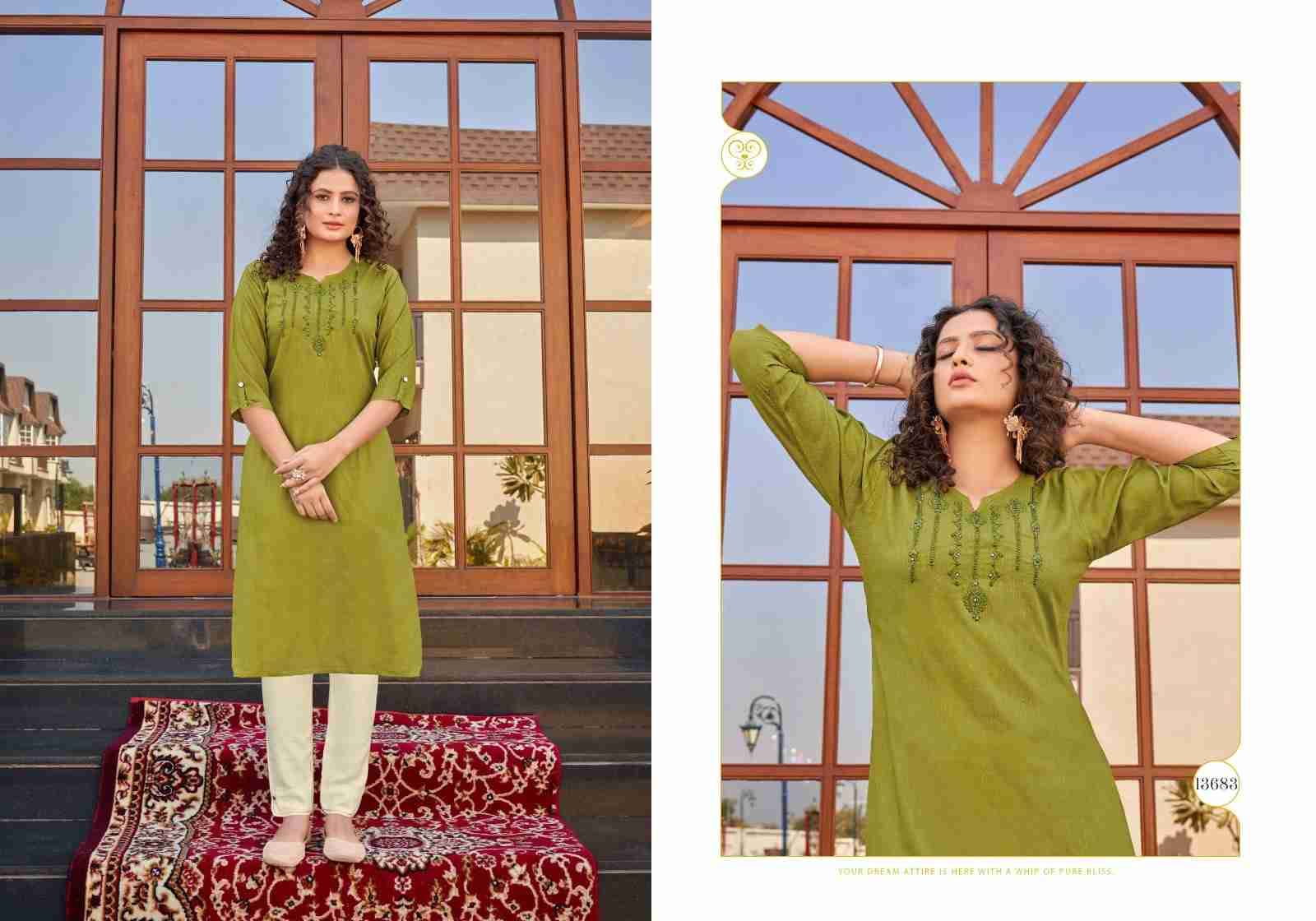 Scarlet By Kalaroop 13682 To 13687 Series Designer Stylish Fancy Colorful Beautiful Party Wear & Ethnic Wear Collection Heavy Rayon Kurtis At Wholesale Price