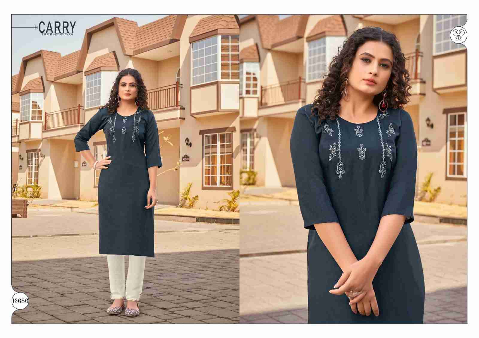 Scarlet By Kalaroop 13682 To 13687 Series Designer Stylish Fancy Colorful Beautiful Party Wear & Ethnic Wear Collection Heavy Rayon Kurtis At Wholesale Price