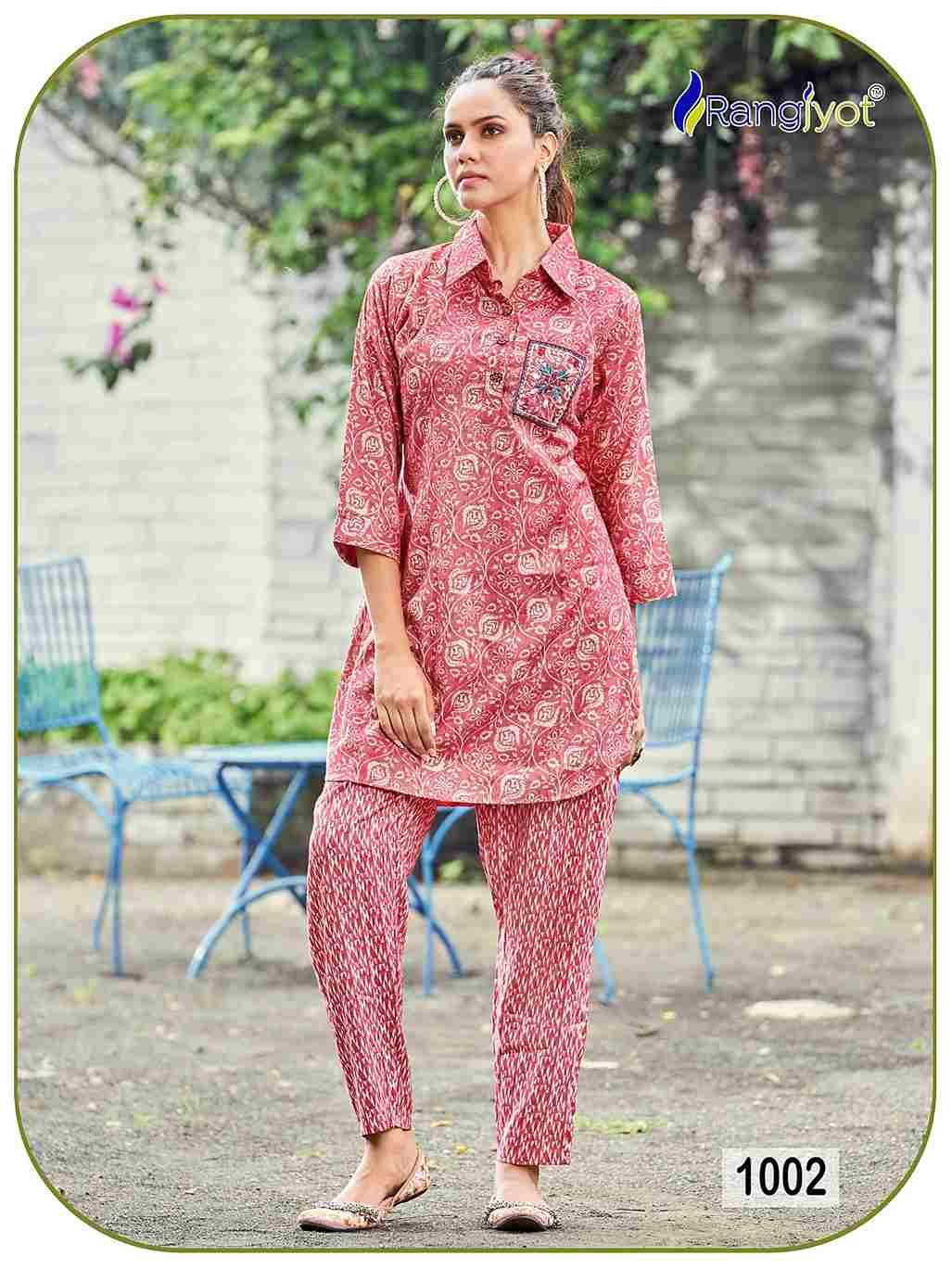 Shimoni By Rangjyot Fashion 1001 To 1005 Series Designer Stylish Fancy Colorful Beautiful Party Wear & Ethnic Wear Collection Capsule Print Tops With Bottom At Wholesale Price