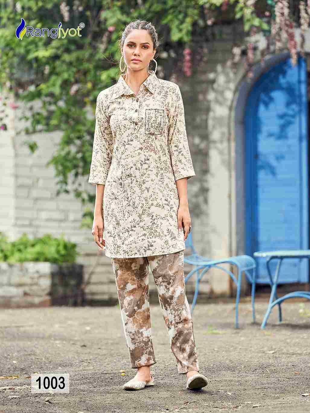 Shimoni By Rangjyot Fashion 1001 To 1005 Series Designer Stylish Fancy Colorful Beautiful Party Wear & Ethnic Wear Collection Capsule Print Tops With Bottom At Wholesale Price