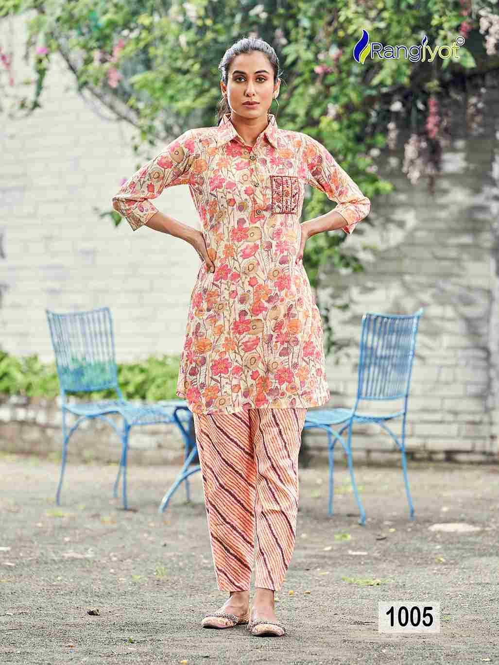 Shimoni By Rangjyot Fashion 1001 To 1005 Series Designer Stylish Fancy Colorful Beautiful Party Wear & Ethnic Wear Collection Capsule Print Tops With Bottom At Wholesale Price