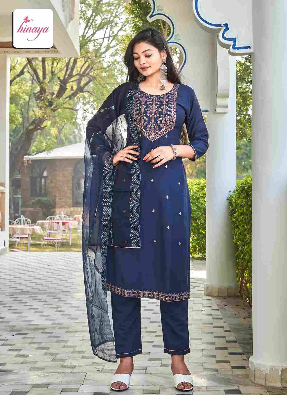 Alexa By Hinaya 101 To 106 Series Festive Suits Beautiful Fancy Colorful Stylish Party Wear & Occasional Wear Roman Silk Dresses At Wholesale Price