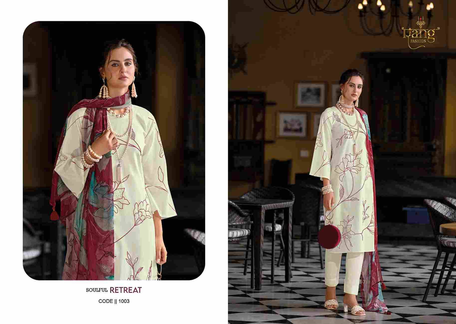 Senisa By Rang Fashion 1001 To 1004 Series Designer Festive Suits Beautiful Fancy Stylish Colorful Party Wear & Occasional Wear Lawn Cotton Print Dresses At Wholesale Price