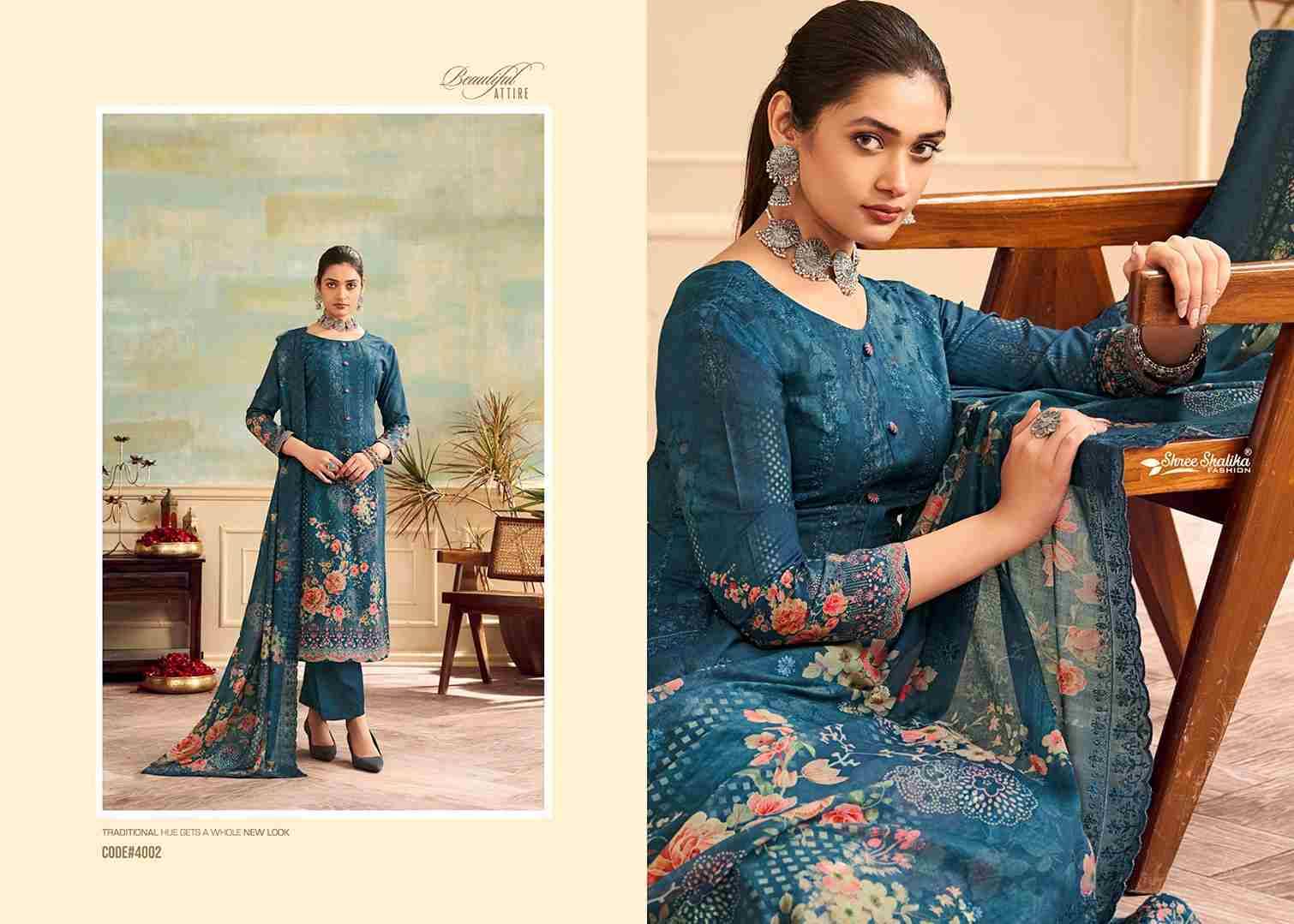 Mahjabeen Vol-4 By Shree Shalika Fashion 4001 To 4008 Series Designer Festive Suits Beautiful Fancy Stylish Colorful Party Wear & Occasional Wear Lawn Cotton Print Dresses At Wholesale Price