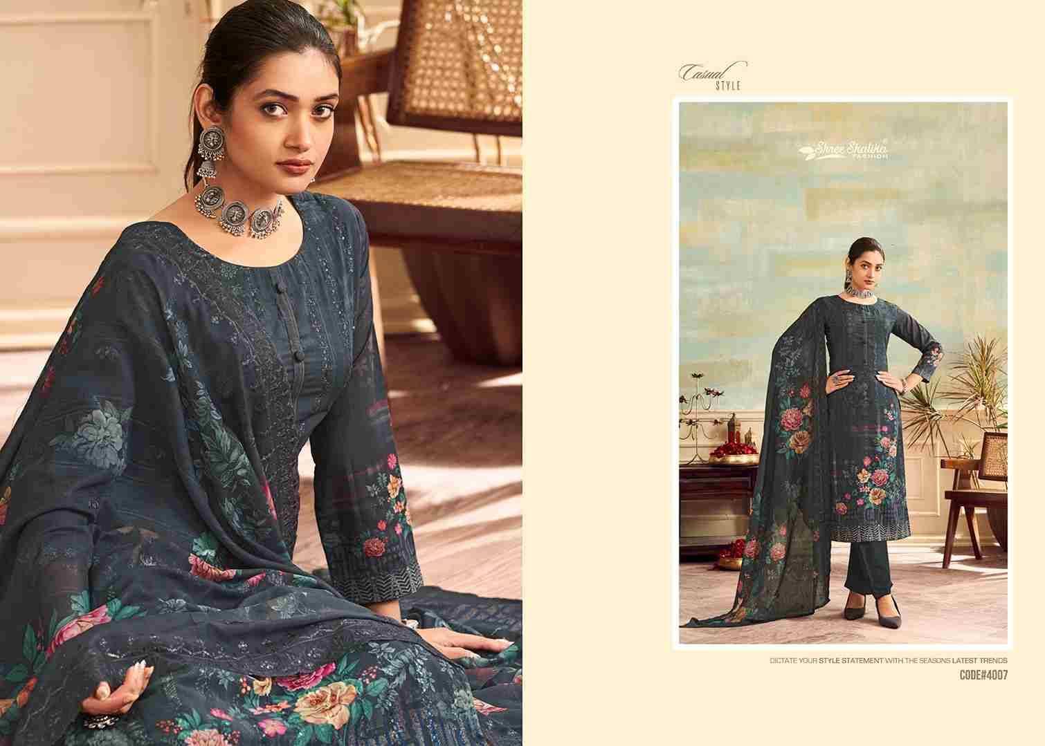 Mahjabeen Vol-4 By Shree Shalika Fashion 4001 To 4008 Series Designer Festive Suits Beautiful Fancy Stylish Colorful Party Wear & Occasional Wear Lawn Cotton Print Dresses At Wholesale Price