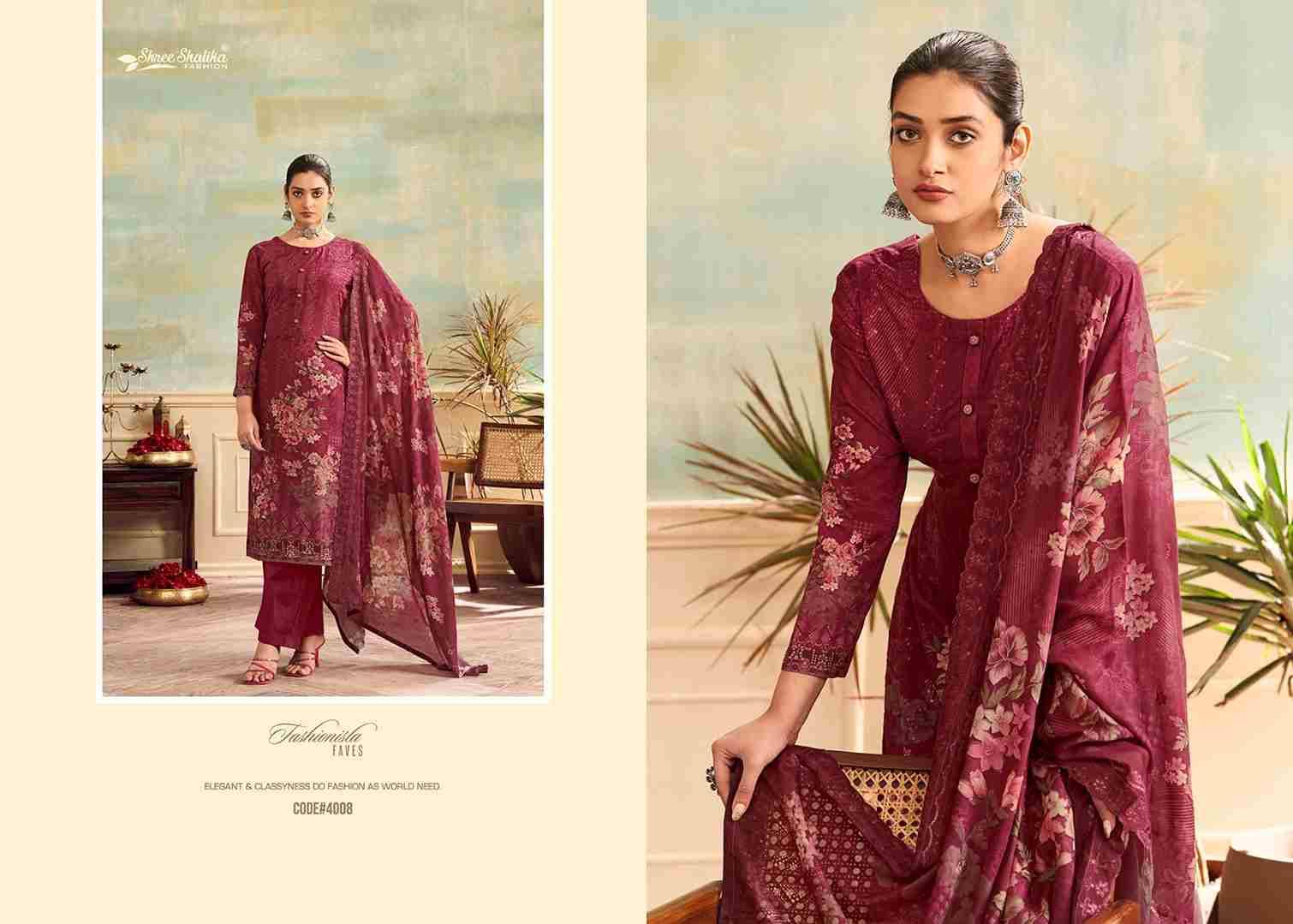 Mahjabeen Vol-4 By Shree Shalika Fashion 4001 To 4008 Series Designer Festive Suits Beautiful Fancy Stylish Colorful Party Wear & Occasional Wear Lawn Cotton Print Dresses At Wholesale Price