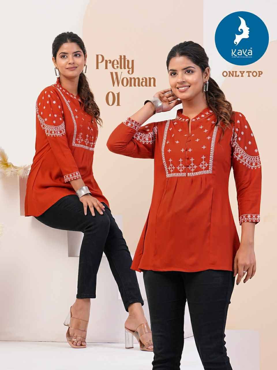 Pretty Woman By Kaya 01 To 08 Series Designer Stylish Fancy Colorful Beautiful Party Wear & Ethnic Wear Collection Heavy Rayon Tops At Wholesale Price