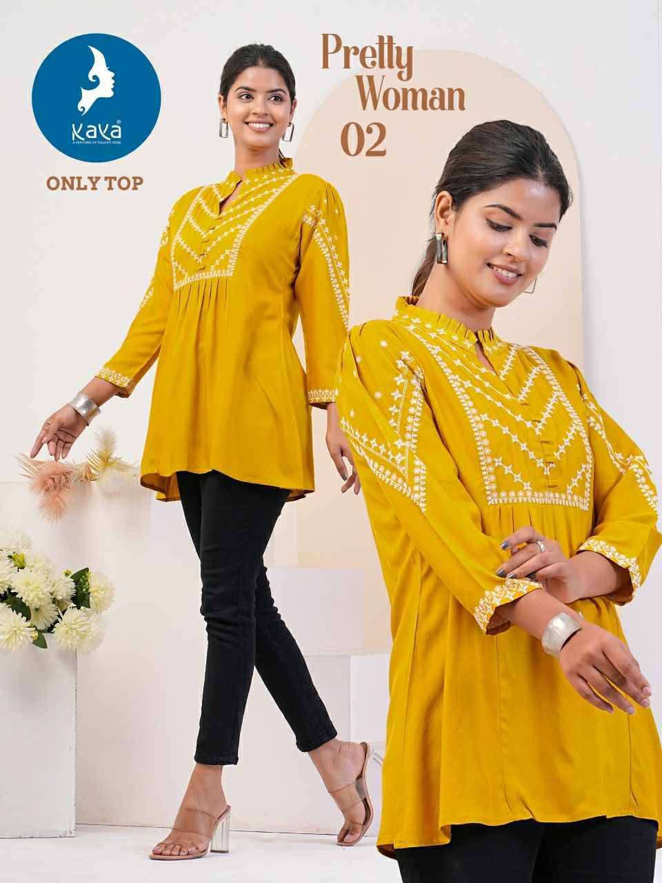 Pretty Woman By Kaya 01 To 08 Series Designer Stylish Fancy Colorful Beautiful Party Wear & Ethnic Wear Collection Heavy Rayon Tops At Wholesale Price